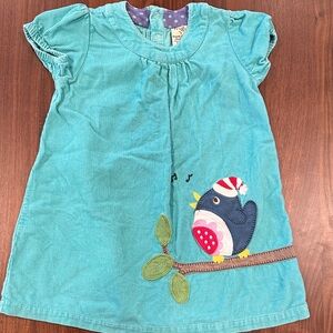 Blue Kids Casual Dress with Penguin Design